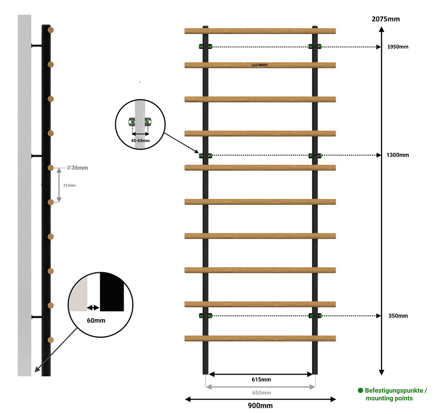 Premium Sprossenwand Kompakt »Office Bundle«